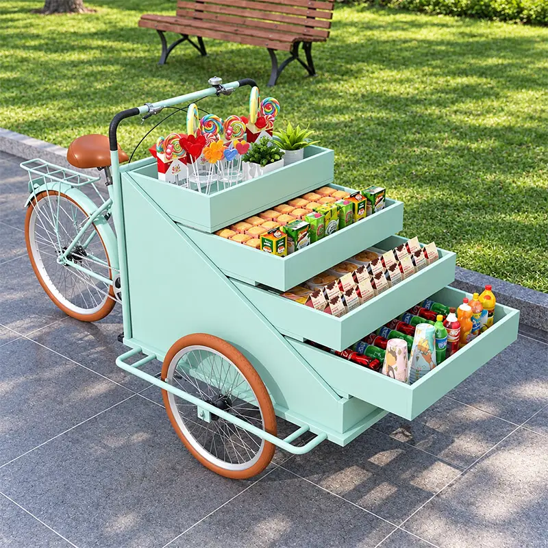 Modern Three-Wheel Display Cart